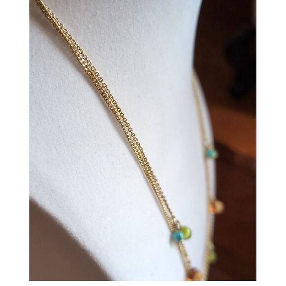 Caroline Herrera Multicolor Layer Glass & Gemstone Necklace - Picture 5 of 6
